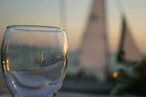 Relaxing on the yacht after a day of boat work